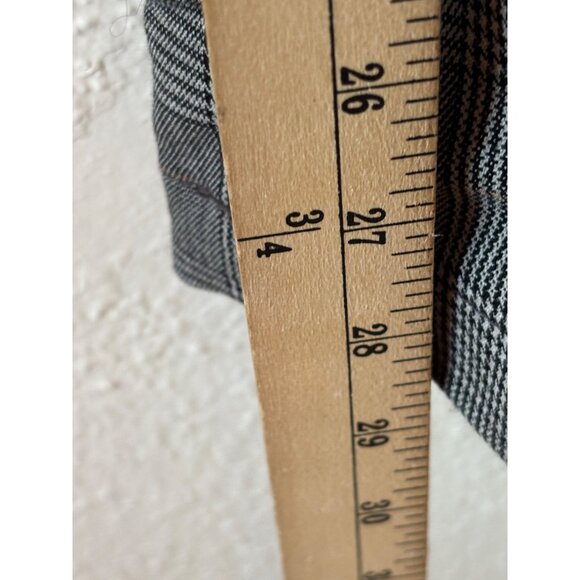 American Eagle Womens Wide Leg Stretch Trousers Size 14 32W High-Rise Gray Plaid - Picture 8 of 10